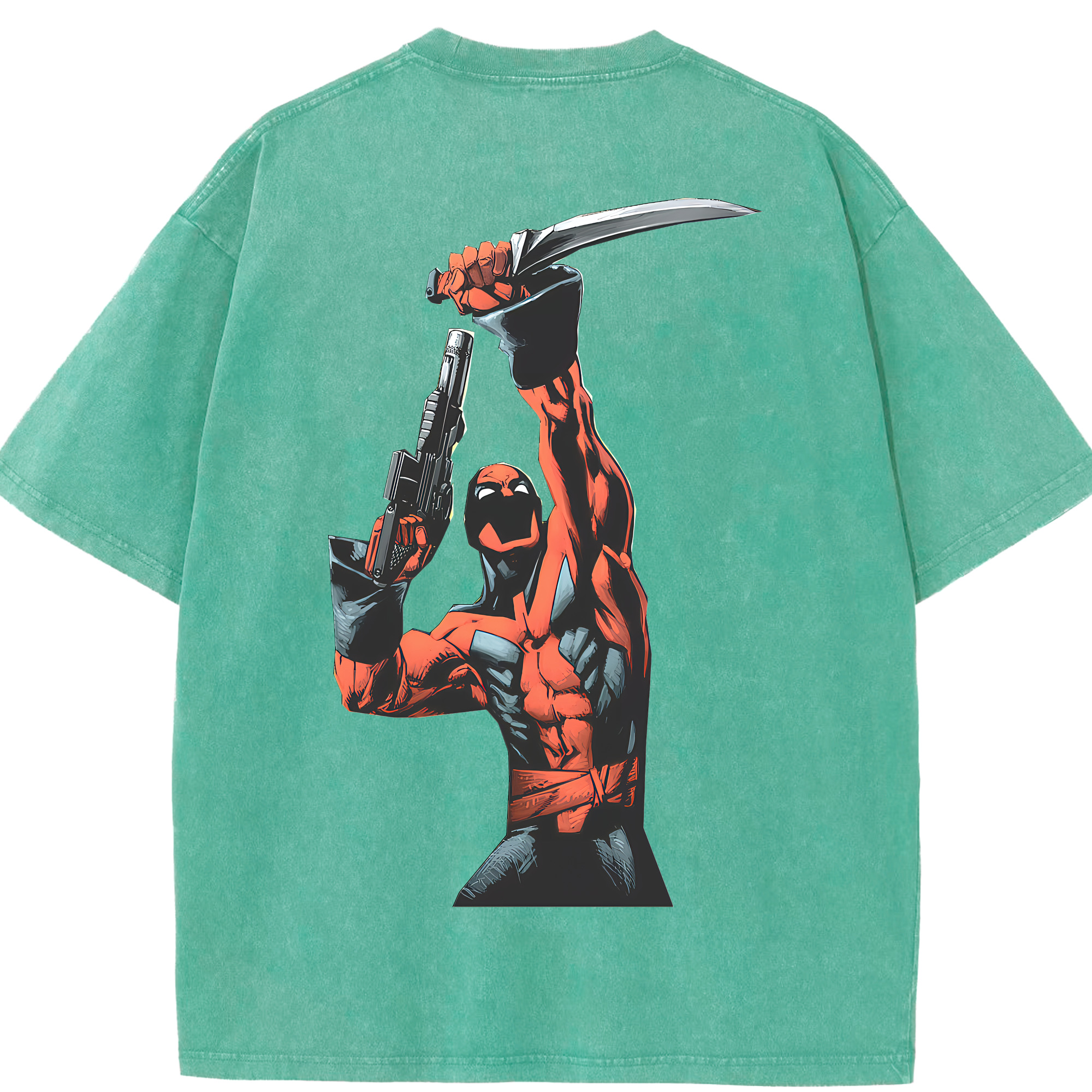 （画像用） Deadpool デッドプール 綿100% ヴィンテージ風 半袖Tシャツ（背面プリント）